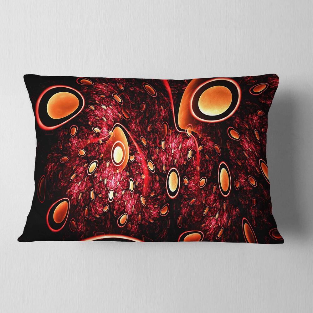 9081 Designart Red 3D Surreal Design' Abstract Throw Lumbar Cushion Pillow